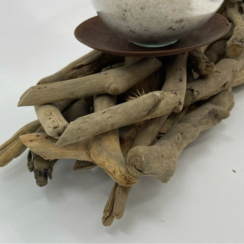 Driftwood Beach Beachy Rustic Seashell 2 Glass Globes 1 Candle 24”x3.5 Decor NWT - Picture 16 of 16